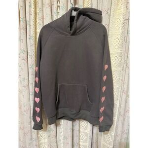 Dandy Worldwide Heart On My Sleeve Oversized Lux Hoodie Charcoal Gray M